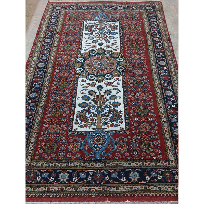 فرش دستباف گل و گلدان 3متری - چله و گل ابریشم - کد 1/55