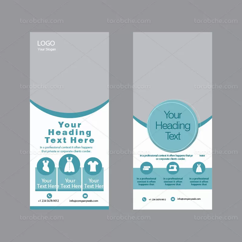 وکتور استند آبی کسب و کار | گرافیک با طعم تربچه