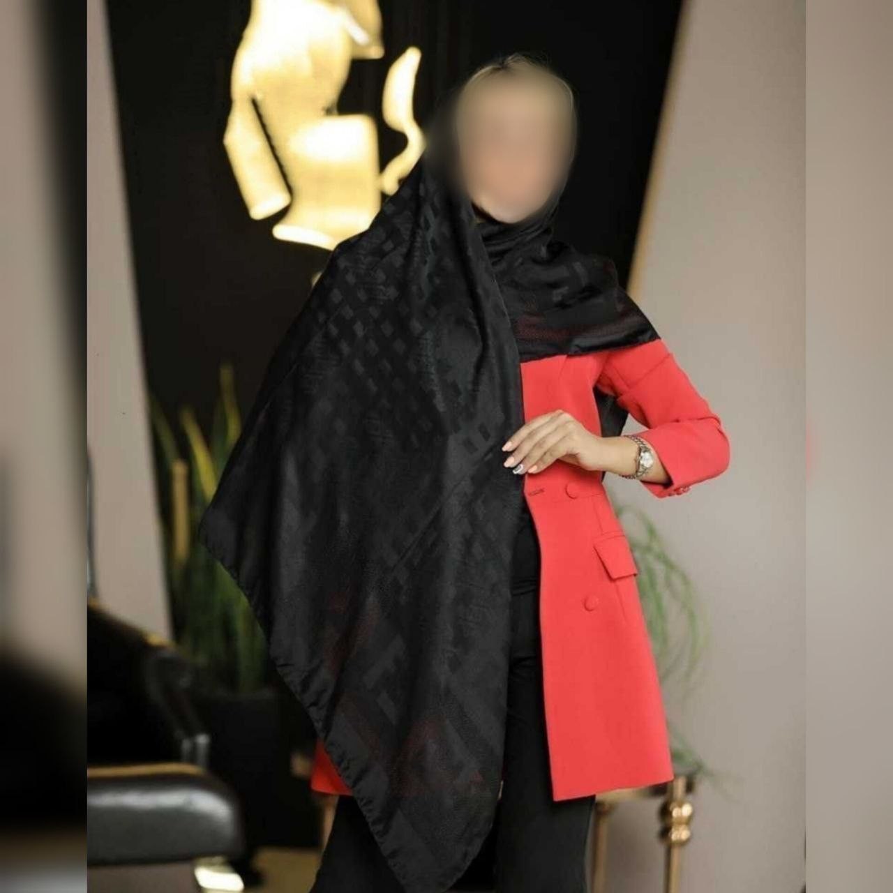 روسری ژاکارد مشکی