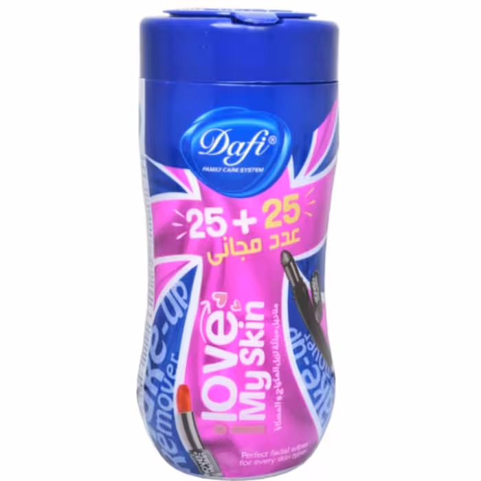 دستمال مرطوب آرایش کمر باریک 50 برگی دافی