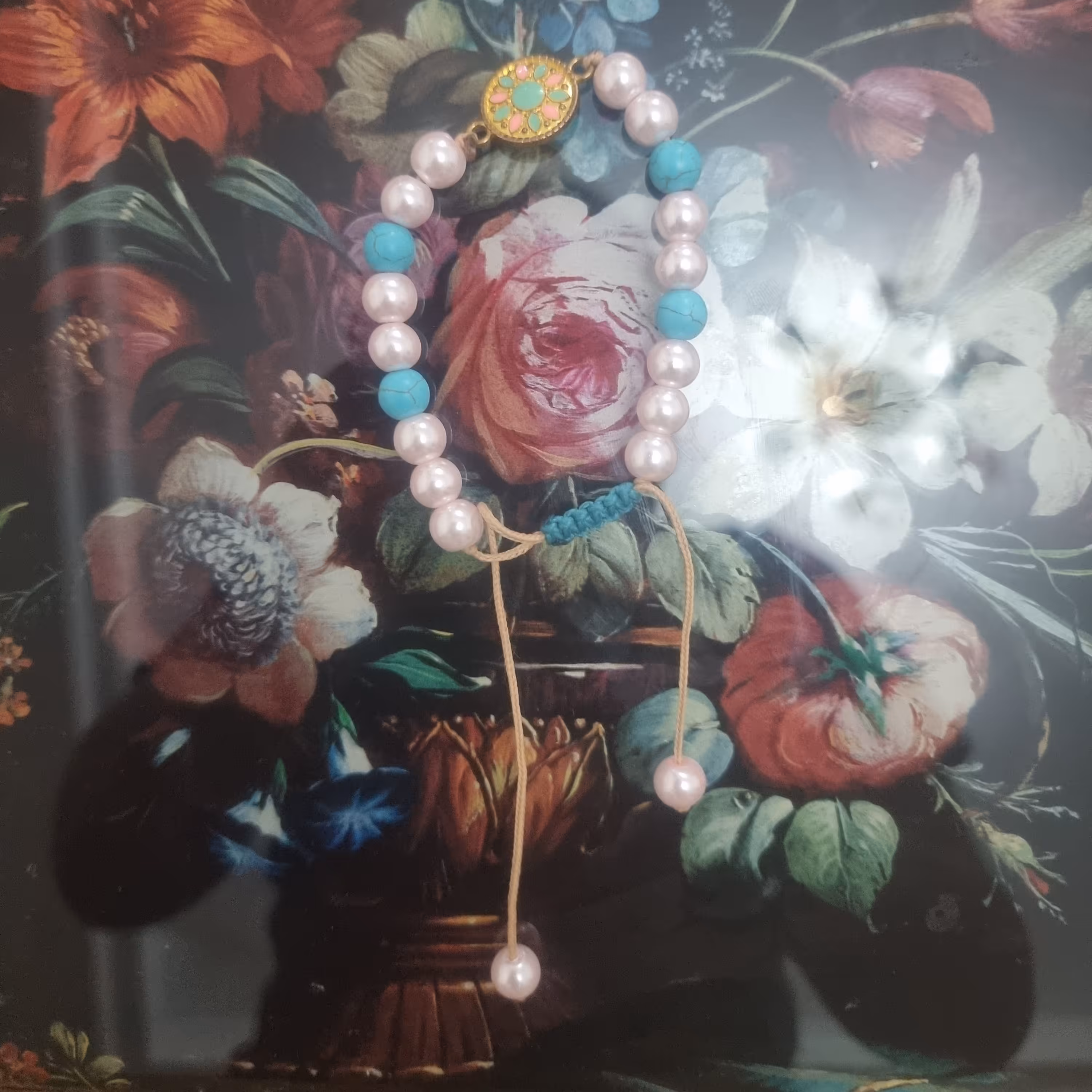 دستبند مرواریدو فیروزه