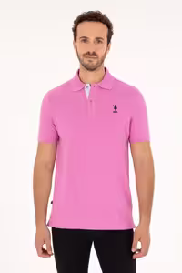 تی شرت یقه پولو صورتی مردانه اساسی اورجینال U.S. Polo Assn.
