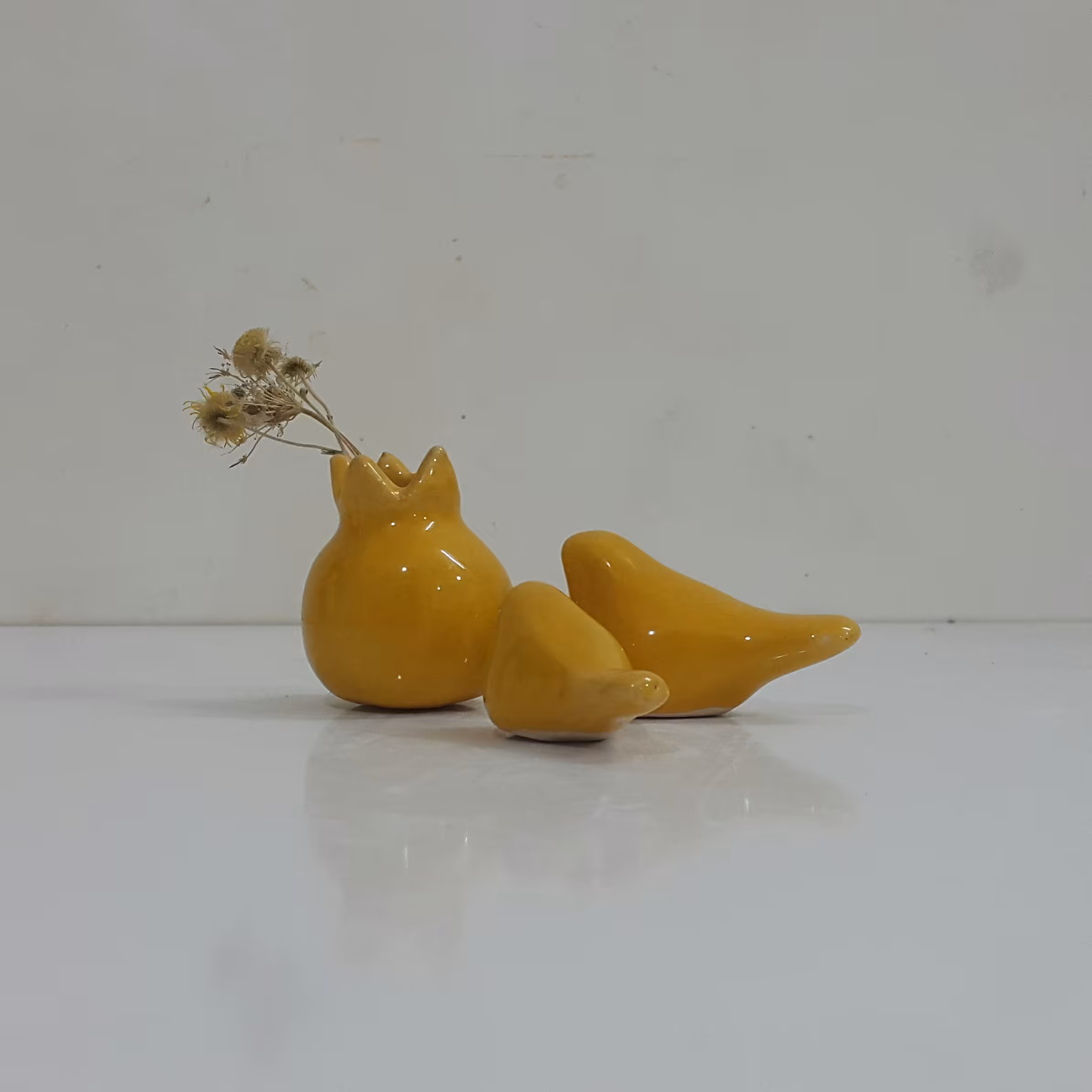 پرنده انگشتی و انار سرامیکی کد 18