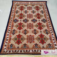 گلیم ماشینی یک در یک و نیم طرح دستار سرمه ای