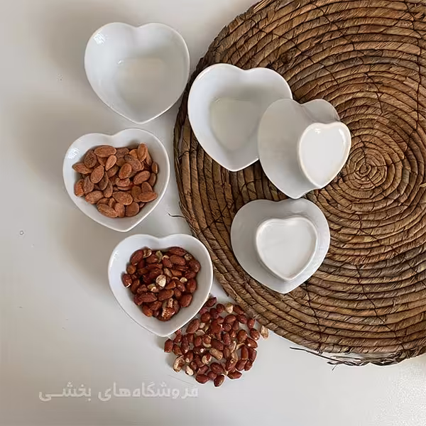 ست پیاله سرامیکی مدل قلبی بسته 6 عددی