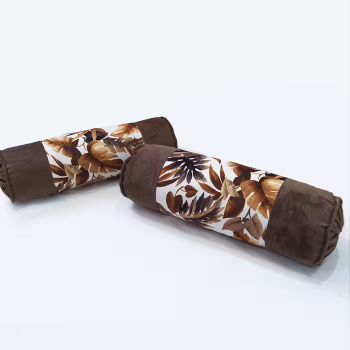 پشتی سنتی مخمل گلدار لوله ای جفتی (کاور) 