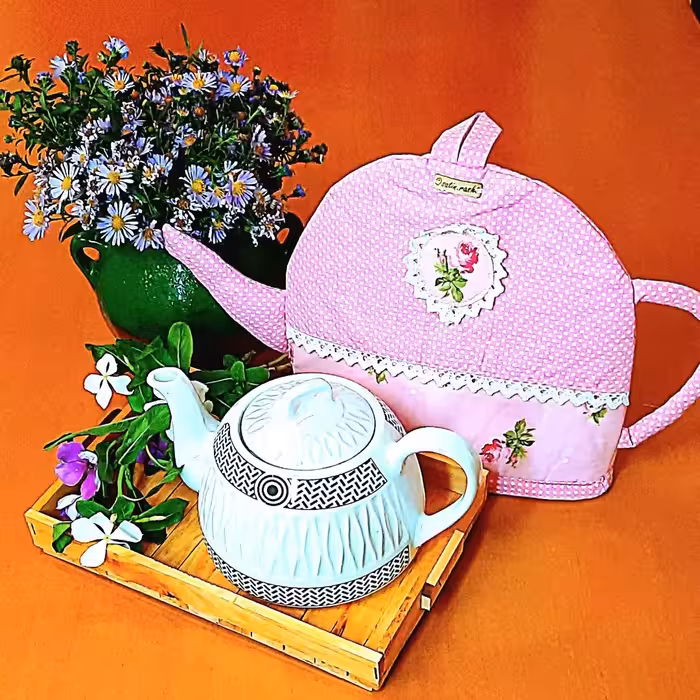 دمکن قوری جای و دمنوش طرح قوری  ساتین ست شیک و کاربردی