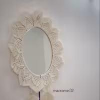 دور آینه طرح گل مکرومه