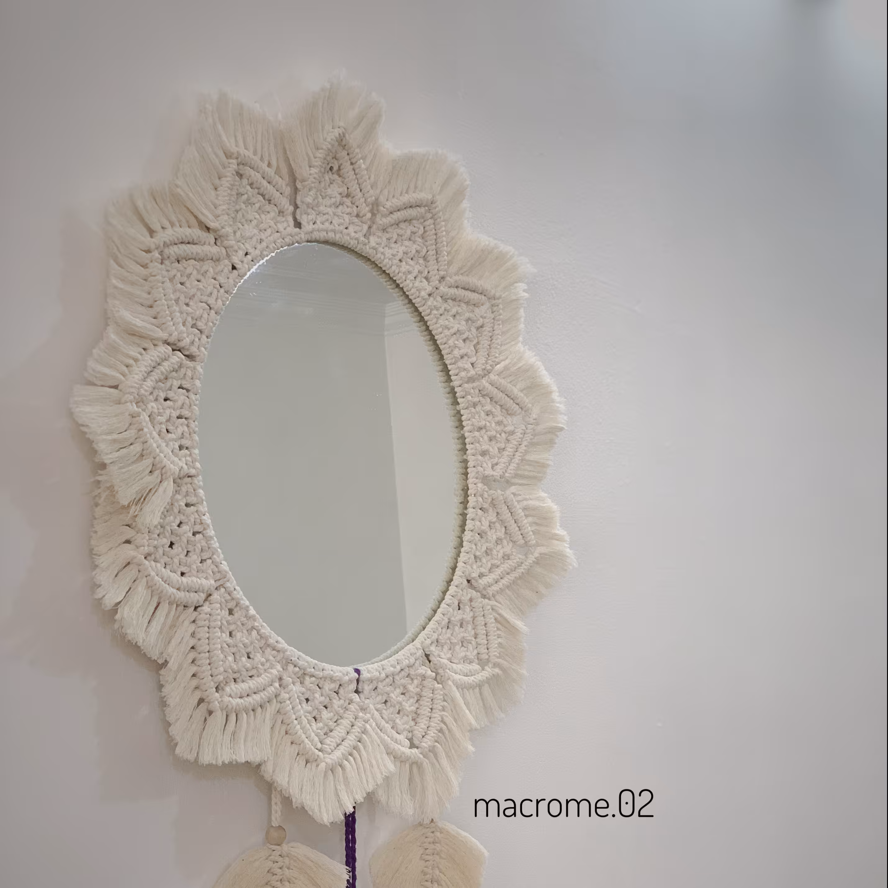 دور آینه طرح گل مکرومه