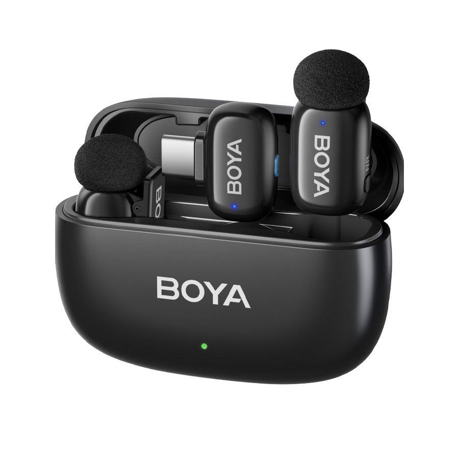 میکروفون بی سیم بویا مشکی Boya Mini 14 Combo Dual Wireless Microphone type-c