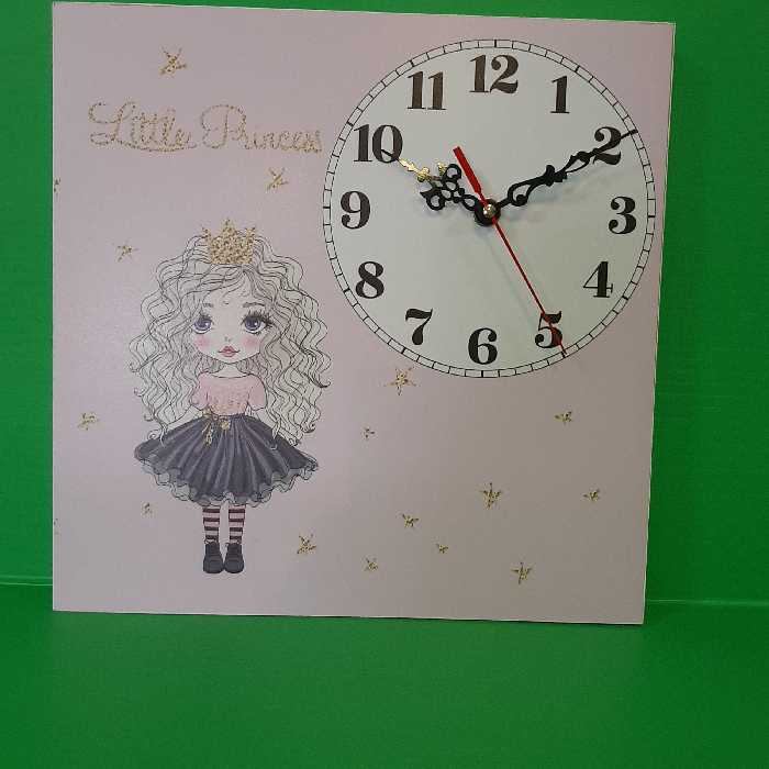 ست آباژور و ساعت طرح دختر موفرفری صورتی