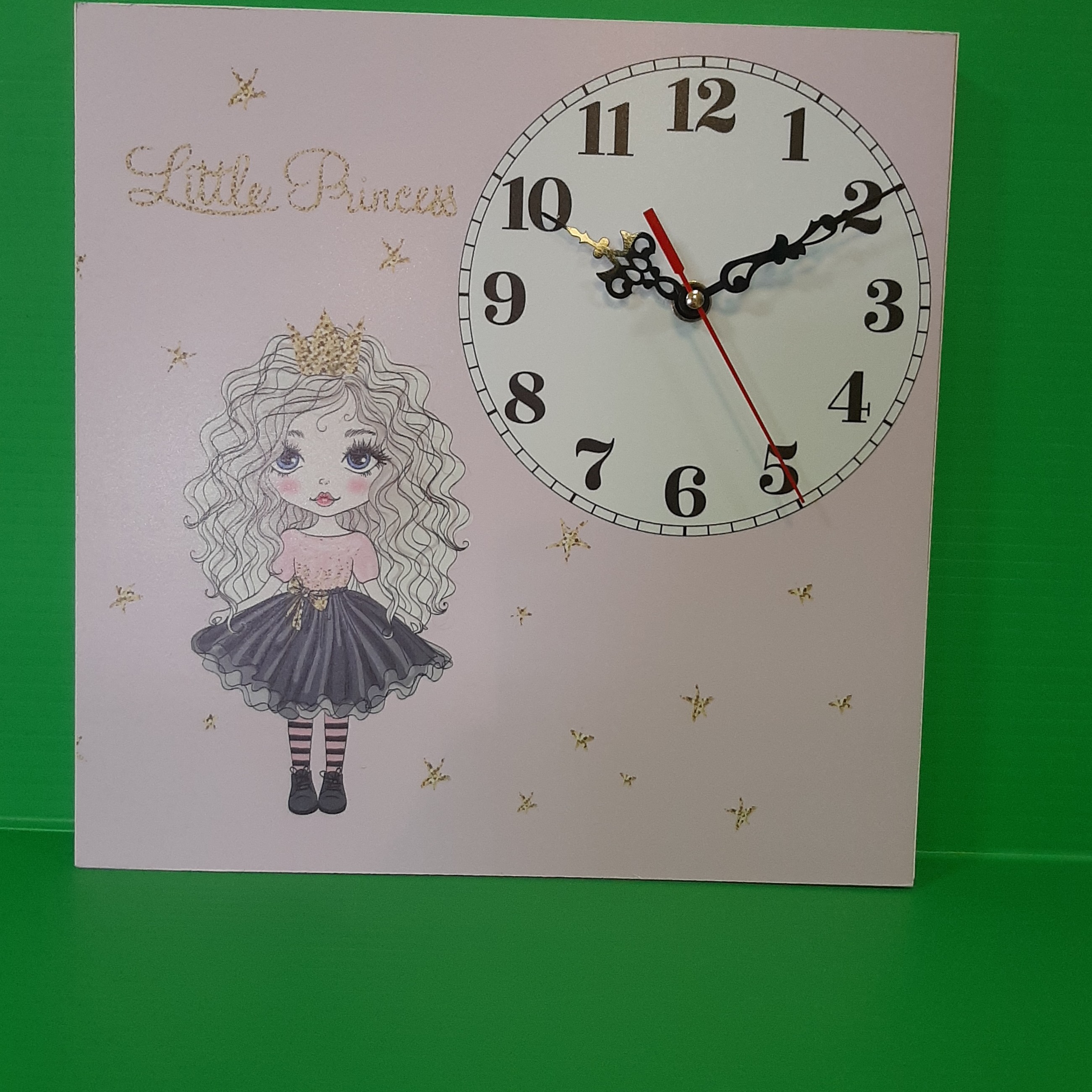 ست آباژور و ساعت طرح دختر موفرفری صورتی