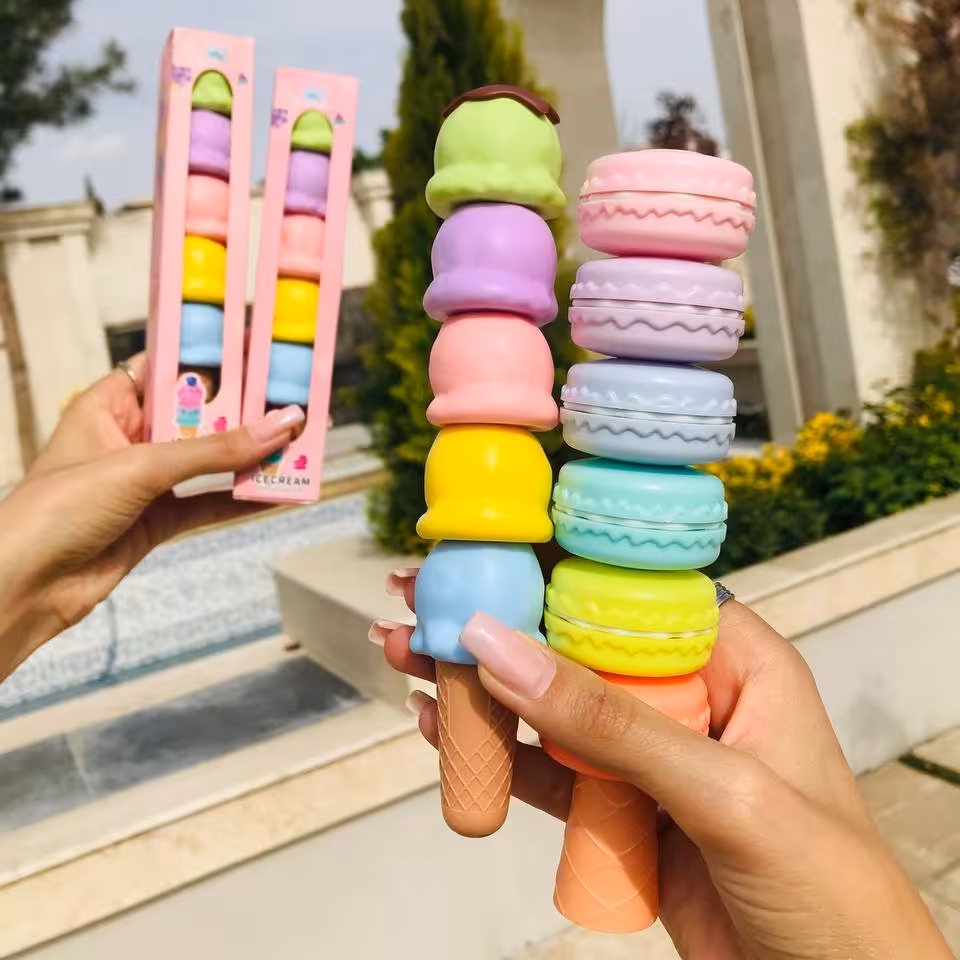 هایلایتر طرح  بستنی قیفی و ماکارون و شکلات رنگ پاستیلی 