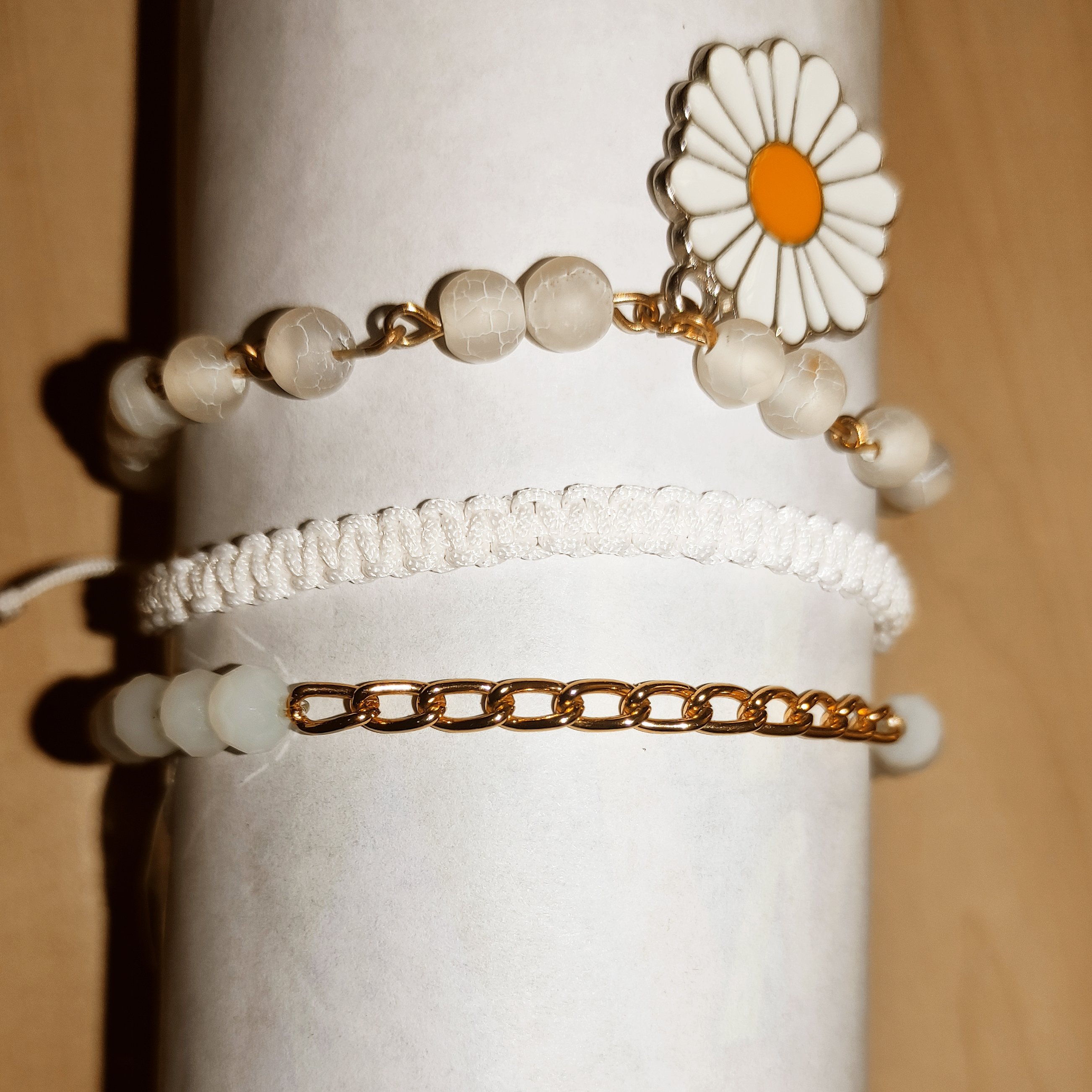 دست بند سه لاینی گل بابونه