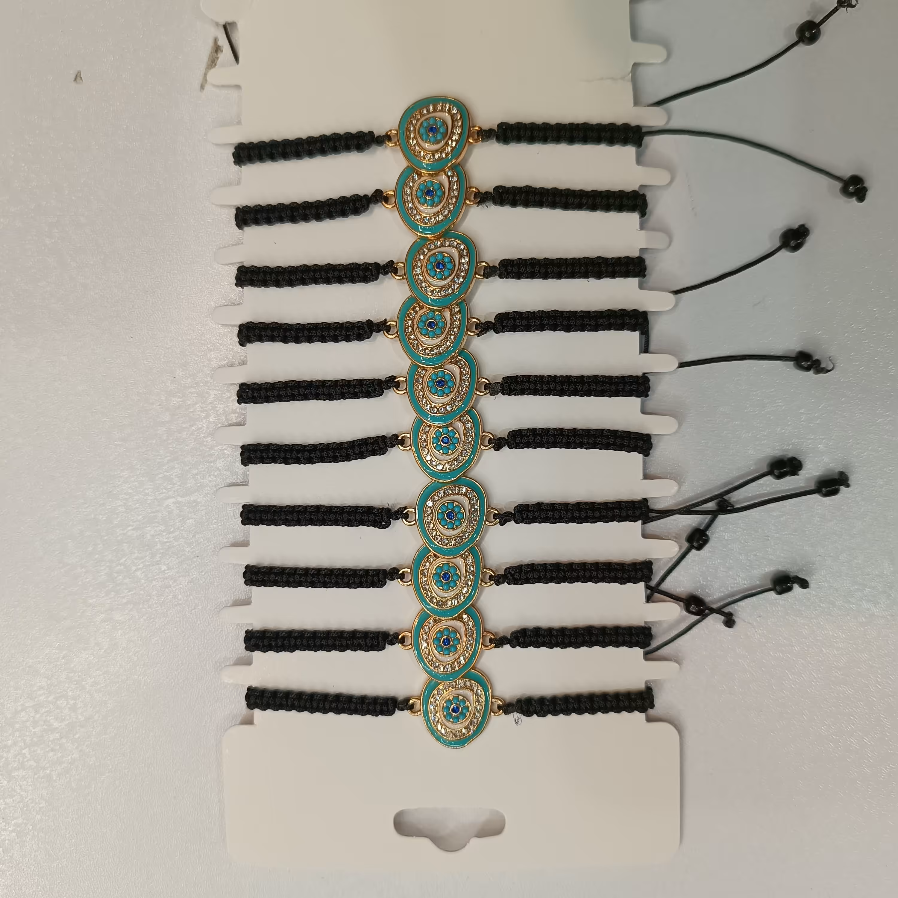 دستبند چشم و نظر و گل طبیعی با بند کشویی