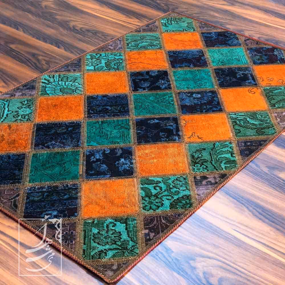 فرش چهل تکه دستبافت یک و نیم متری کد 1