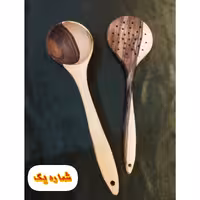 ست کفگیر و ملاقه چوبی تک و ویژه 30 سانتی