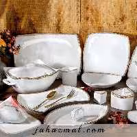 سرویس چینی پردیس طرح آرتینا طلایی 105 پارچه کد 148b