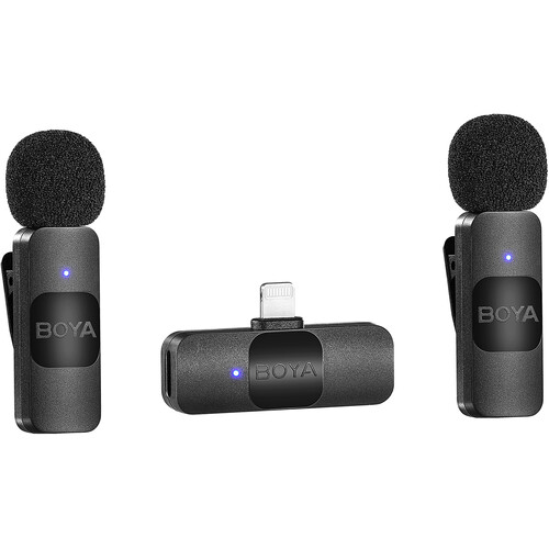 میکروفون بویا مدل BOYA BY-V2 Ultracompact 2-Person Wireless Microphone System with Lightning Connector for iOS Devices