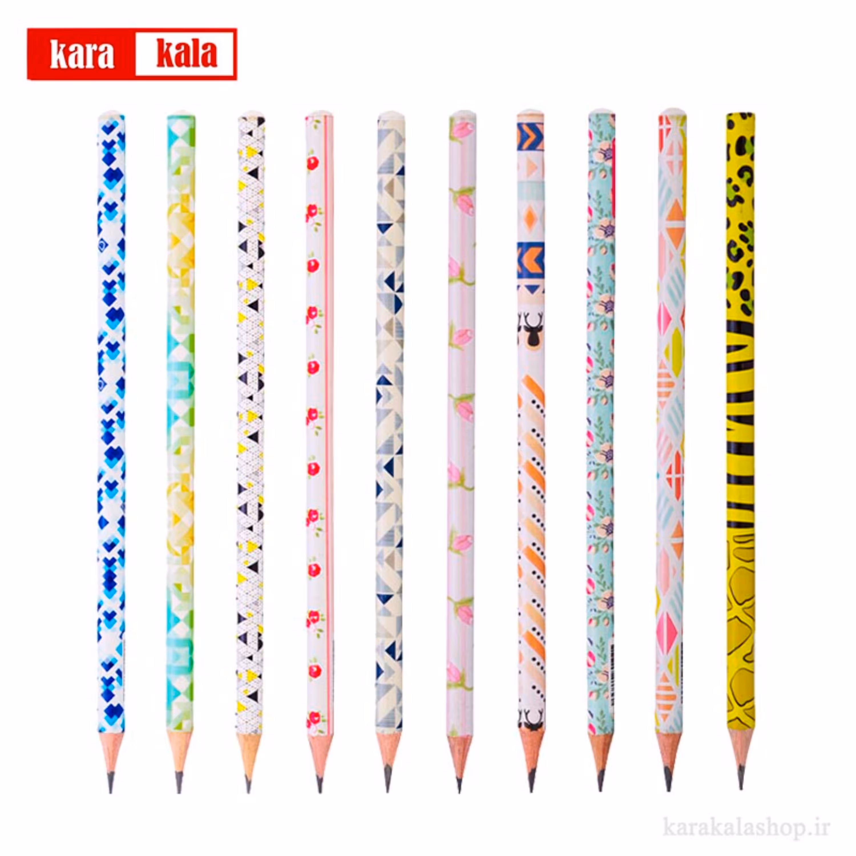 مداد مشکی طرح دار پیکاسو بسته 10 عددی