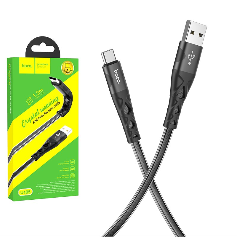 کابل شارژر کنفی هوکو مدل U105 TYPE-C 1.2M