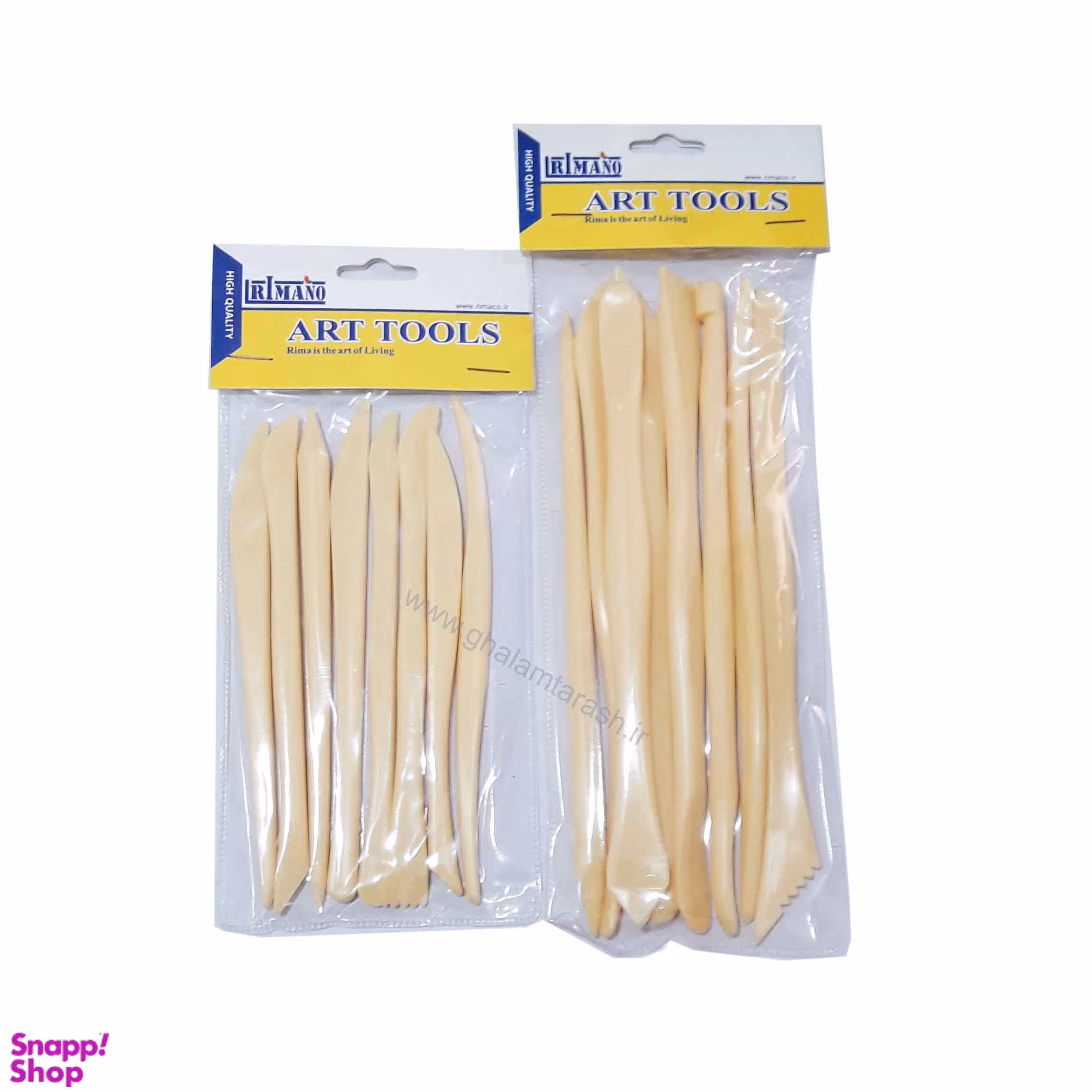 ابزار مجسمه سازی 8 عددی پلاستیکی سایز دسته کوتاه