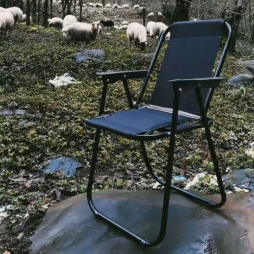 صندلی تاشو مسافرتی هفت فنره مبلی فوم دار 