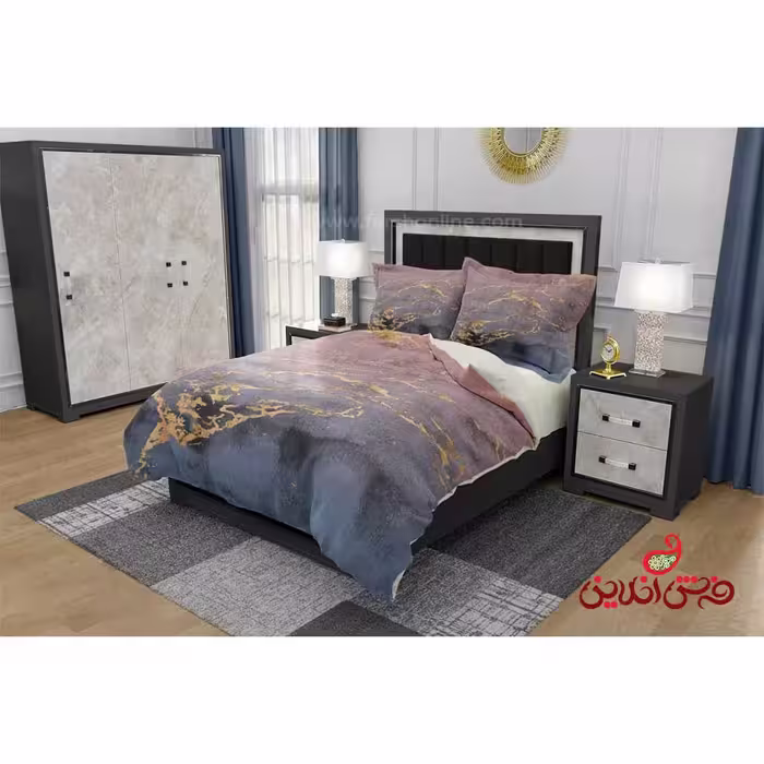 روتختی طرح ماربل آبی بنفش کد 3207
