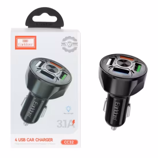 شارژر فندکی چهار پورت ارلدام مدل CC32