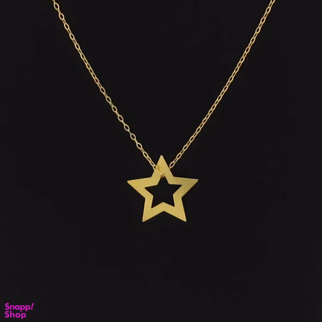 گردنبند طلا 18 عیار زنانه کاپانی طرح ستاره کد KN042