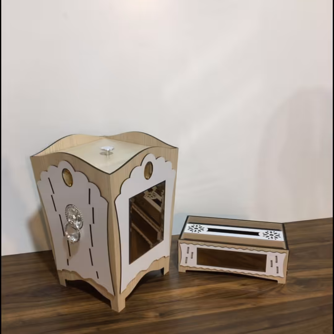 ست سطل و جا دستمال طرح آینه کد 305