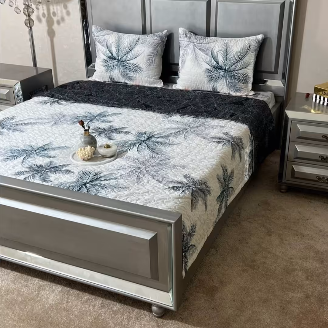 روتختی دونفره طرح دار گلدوزی طرح پر (ضمانت پرز و رنگ )