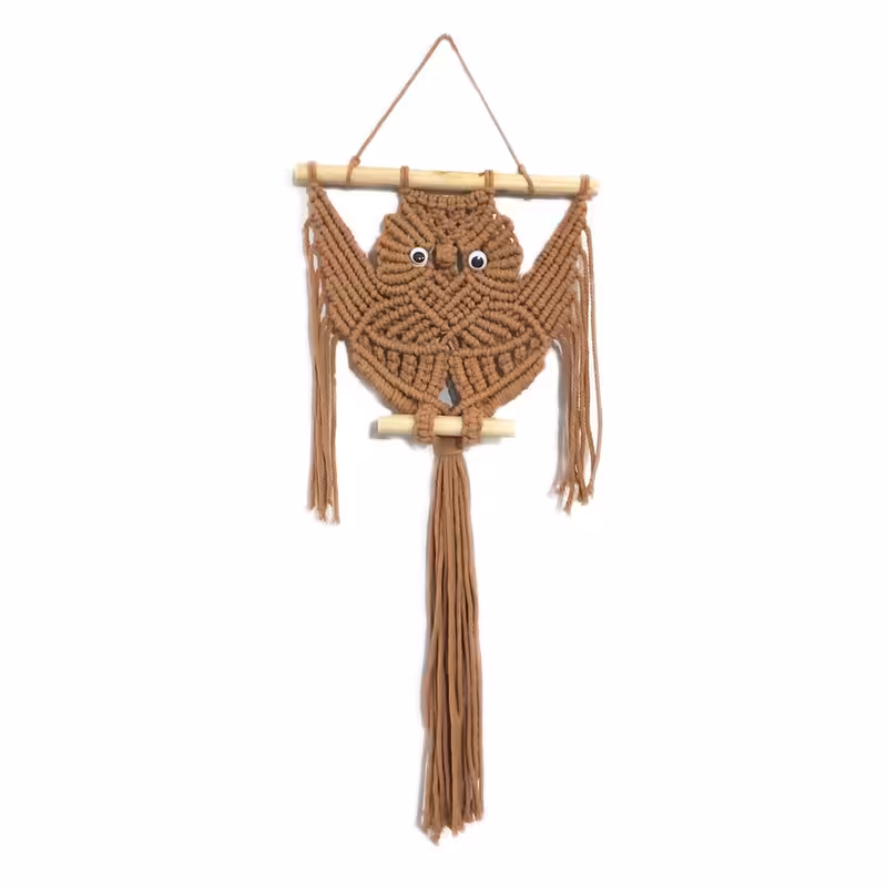 آویز بافتنی مدل مکرومه طرح جغد