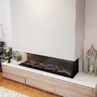 شومینه گازی  دو جداره استاندارد  رنگ مشکی کوره ای 