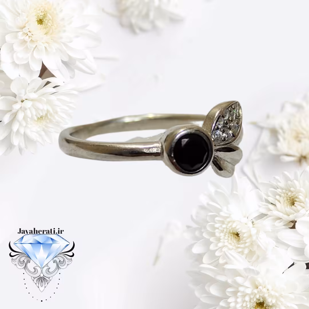 انگشترنقره دخترانه جواهرکاری شده بسیارزیبا
