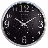 ساعت دیواری آرتمیس مدل 2000 سیلور (نقره ای) صفحه مشکی