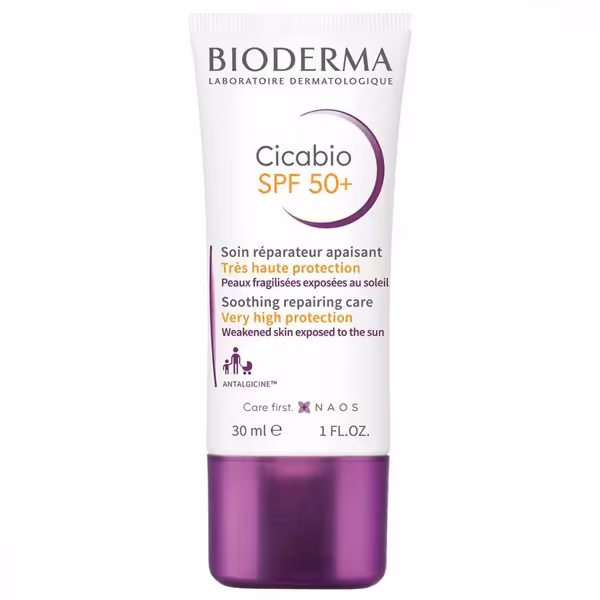 کرم ضد آفتاب ترمیم کننده بایودرما SPF 50 مدل Cicabio سیکابیو حجم 30 میل