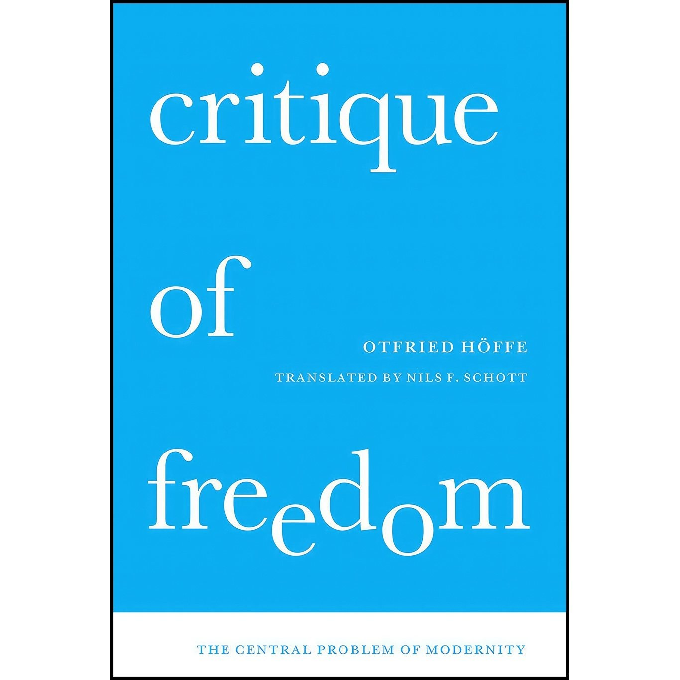 کتاب زبان اصلی Critique of Freedom اثر Otfried Houmlffe and Nils F Schott