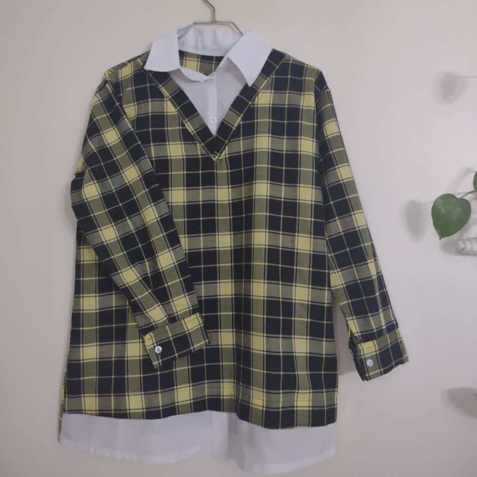 تونیک چهار خانه نخی. فری سایز (40 تا 44)