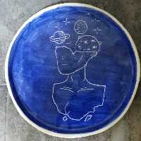 بشقاب دستساز سرامیکی کهکشان