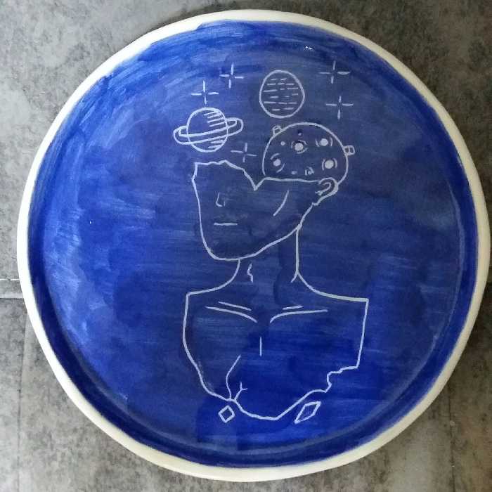 بشقاب دستساز سرامیکی کهکشان