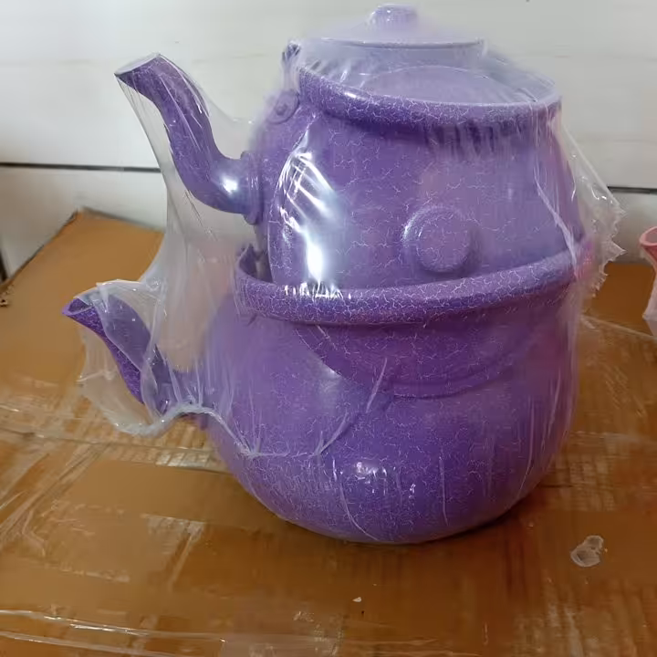 کتری قوری رویی رنگی بسته دو عددی                      