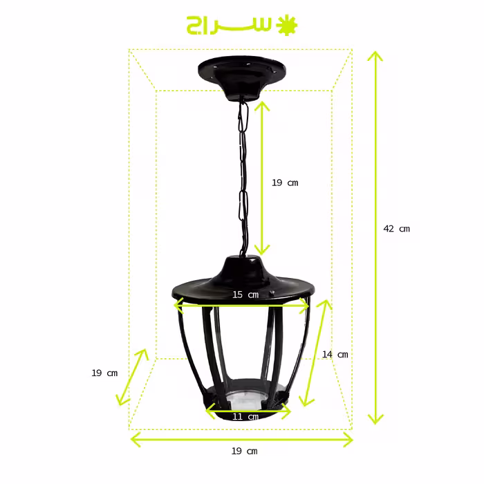 چراغ حیاطی،پارکی، محوطه،باغی، آویز فلزی مدل C-1TC (پس کرایه)