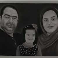 سیاه قلم پرتره چهره سه چهره 50در70