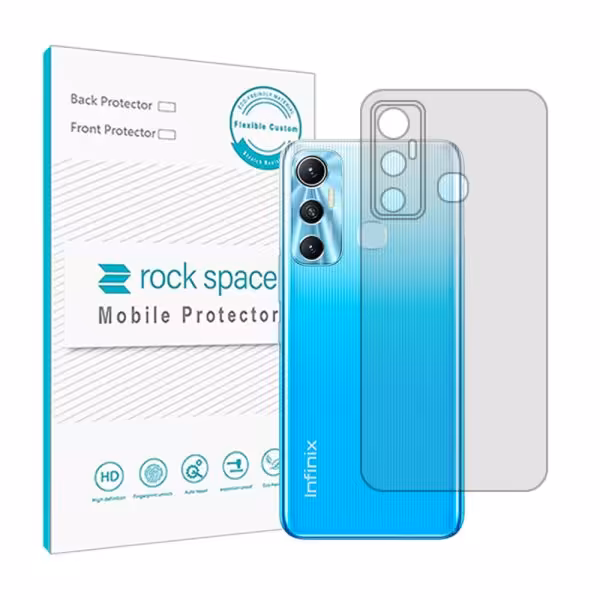 گلس محافظ پشت گوشی اینفینیکس hot 11 مدل نانو هیدروژل شفاف برند راک اسپیس کد 17604S