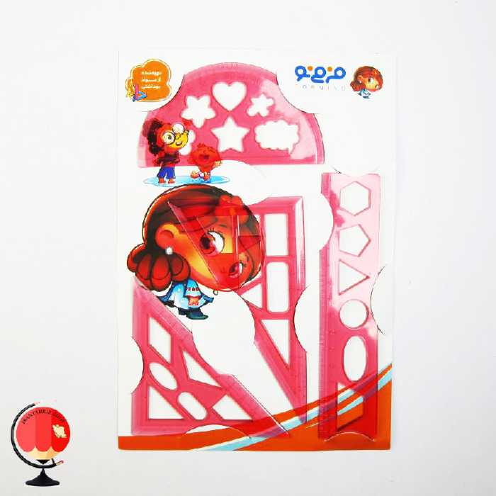 ست گونیا نقاله خط کش ژله ای قرمز رنگ فرمینو