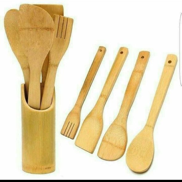 ست کفگیر وملاقه بامبو