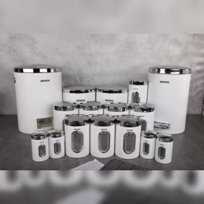 سرویس آشپزخانه 16 پارچه بدنه رنگی درب فلزی کروم در 3 رنگ 