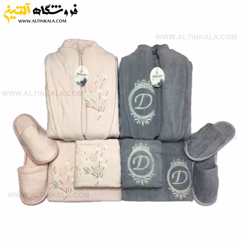 سرویس حوله عروس و داماد 10تکه گلدوزی سه بعدی برند DOST