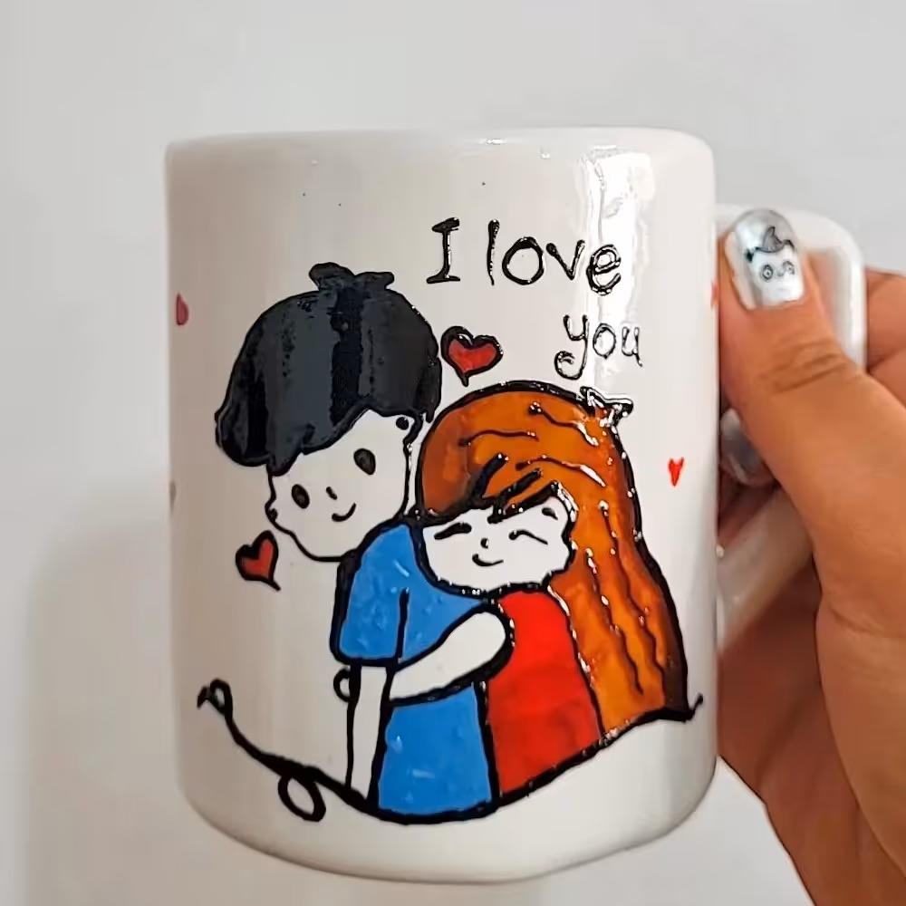 ویترای روی ماگ طرح عاشقانه 